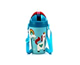 Botella infantil de fibra de bambú de 350 ml con pajita de material biodegradable, sin...