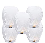 GCOA 5 Pack Linternas de Papel Farolillo celestiales Chinas - Linterna de Papel Resistente...