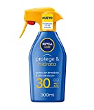 NIVEA SUN Protege & Hidrata Spray Solar FP30 (1 x 300 ml), protector hidratante y...