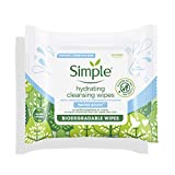 Simple Toallitas Biodegradables de Limpieza Facial Water Boost 20 Unidades