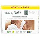 Eco by Naty 8178341, Pañal Ecológico Premium Hecho a Base de Fibras Vegetales, Talla...
