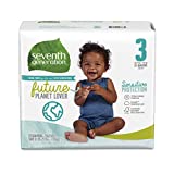 Seventh Generation Pañales para bebé, protección sensible, tamaño 3, 27 unidades