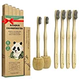 Cepillo Dientes Bambu Paquete de 6 + 2 Portacepillos de Dientes, Cepillos de Dientes de...