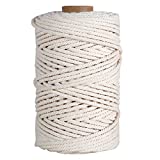 HUTHIM Macrame Cuerda 5mm x 100m, 100% Algodó Cordel Hilo Natural, para Macramé Colgador...