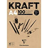 Clairefontaine 96545C - Almohadilla de papel kraft (90 g, A4, 100 hojas, color blanco