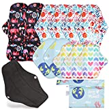 Rovtop 12 Pcs Juego de Reutilizables de Carbón de Bambú de Tía de Ciclo - 4 Tamaños...
